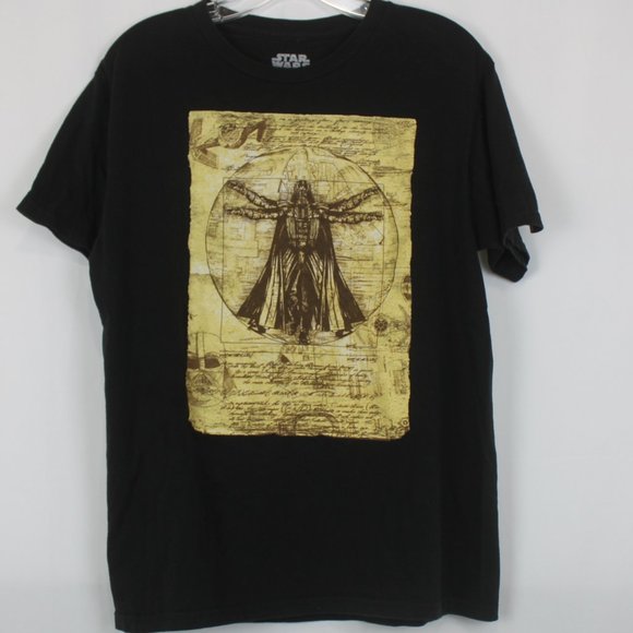 Star Wars Darth Vader Da Vinci Art Short Sleeve Shirt Color: Black  Size: MD - Picture 3 of 5